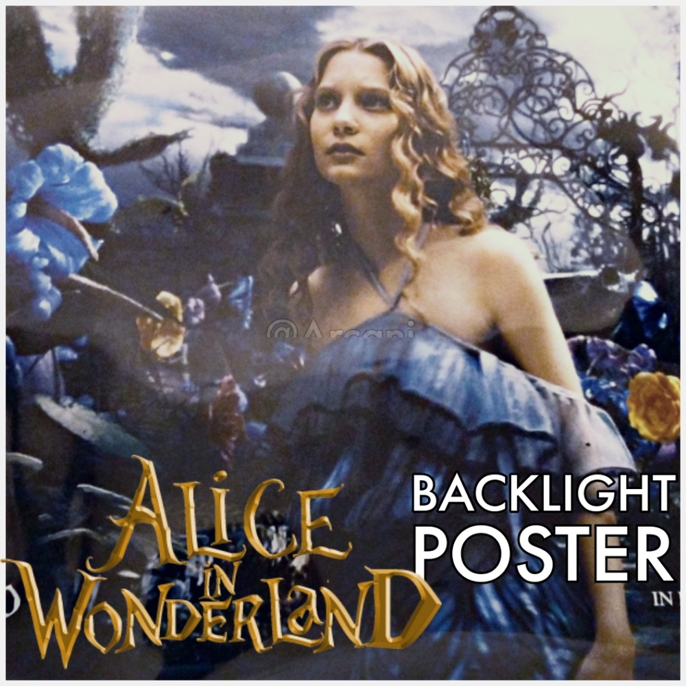 Disney Tim Burton's Alice in Wonderland 2010 Gothic Goth Theater Lightbox Poster